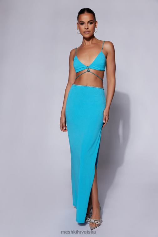 Meshki sweeney diamante bralette top XH4NH1110 odjeća cijan plava