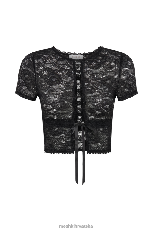 Meshki vintage top od rastezljive čipke farrah XH4NH822 odjeća crno