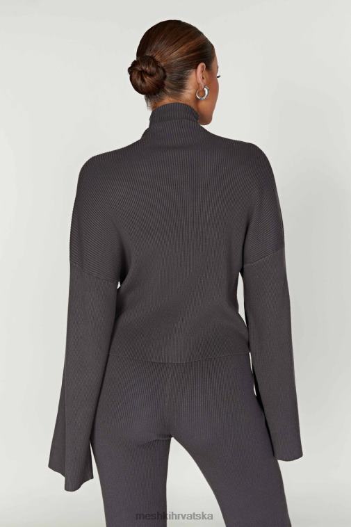 Meshki winona pleteni gornji dio dolčevite XH4NH905 odjeća drveni ugljen