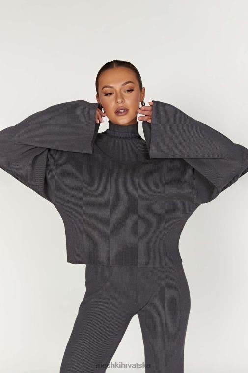 Meshki winona pleteni gornji dio dolčevite XH4NH905 odjeća drveni ugljen