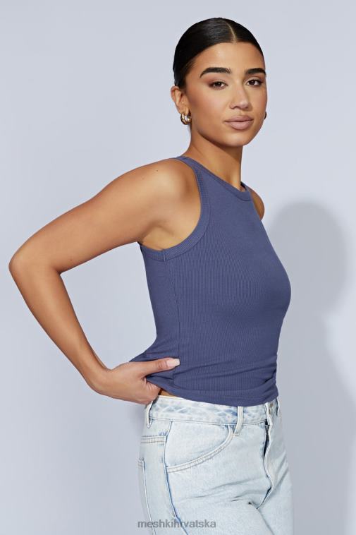 Meshki zanna rebrasta majica bez rukava XH4NH986 odjeća ponoćna mornarica