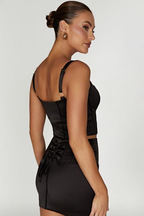 Meshki grimizni satenski korzet XH4NH971 odjeća crno