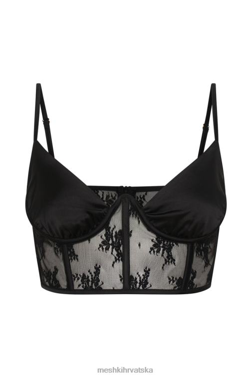 Meshki hattie gornji dio korzeta od satena i čipke XH4NH978 odjeća crno