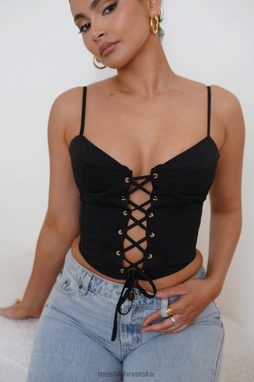 Meshki janice gornji dio korzeta s parangalom XH4NH1051 odjeća crno