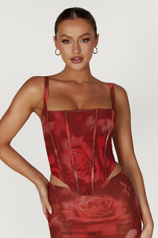 Meshki joanie mrežasti korzet na vezanje XH4NH896 odjeća prevelik print ruža