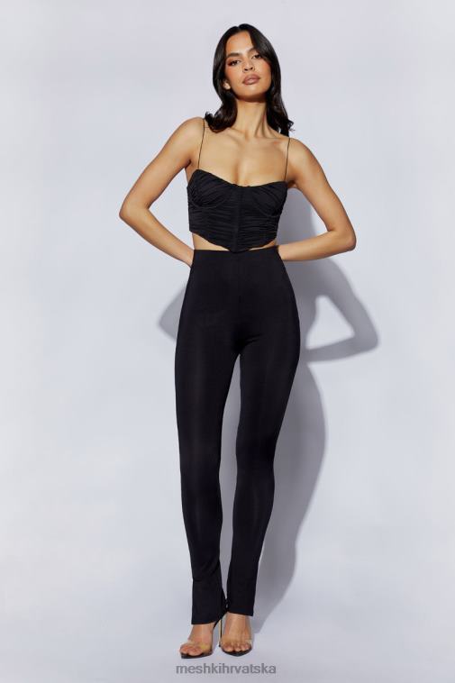 Meshki magenta gornji dio korzeta s naborima XH4NH1102 odjeća crno