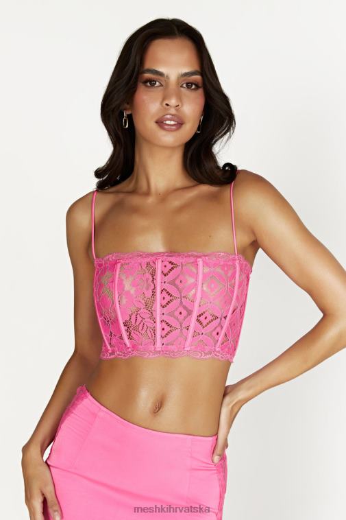 Meshki steznik od čipke s bellamyjevom školjkom XH4NH1019 odjeća žvakaća guma ružičasta