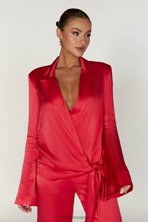 Meshki aspyn satenska jakna XH4NH1655 odjeća Crvena