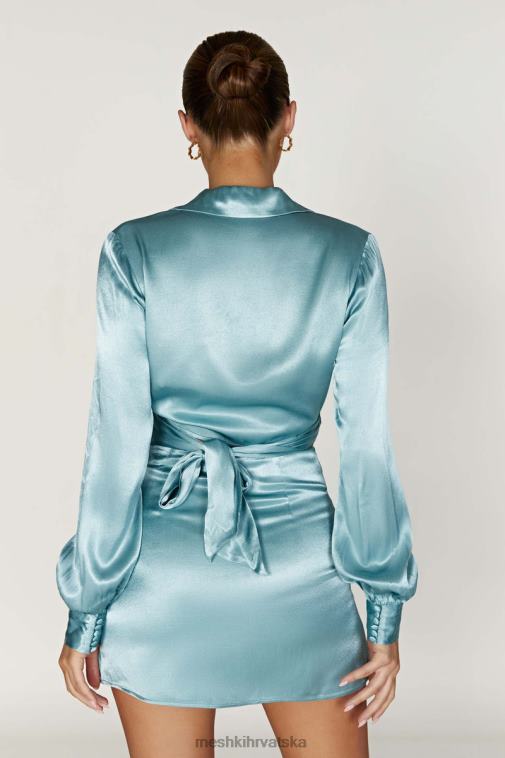 Meshki amia košulja sa satenom XH4NH1037 odjeća puder plava