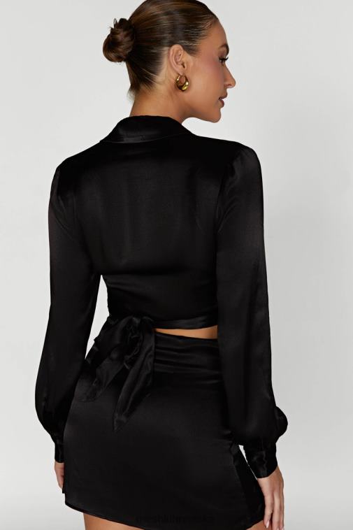 Meshki amia košulja sa satenom XH4NH931 odjeća crno