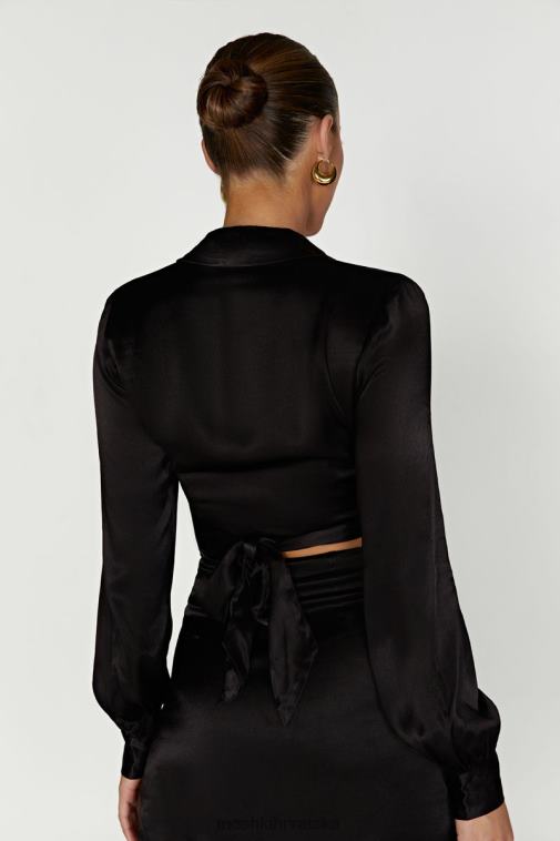 Meshki amia košulja sa satenom XH4NH931 odjeća crno