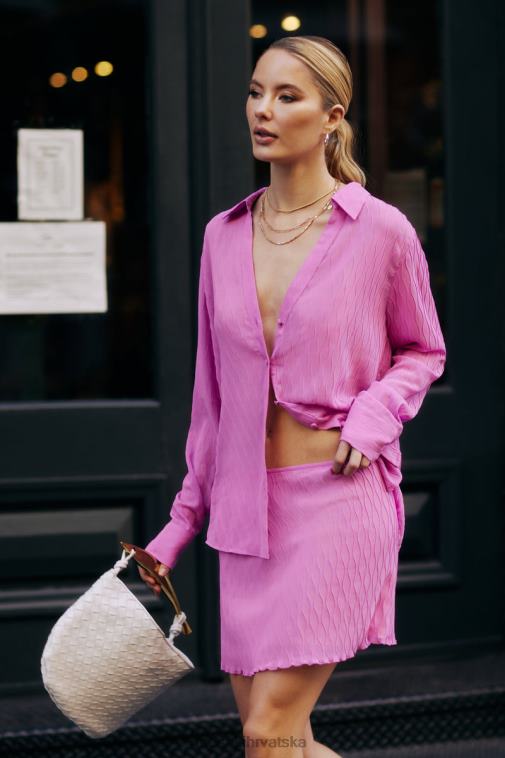 Meshki karla oversized košulja s valovima XH4NH1057 odjeća ružičasta ruža