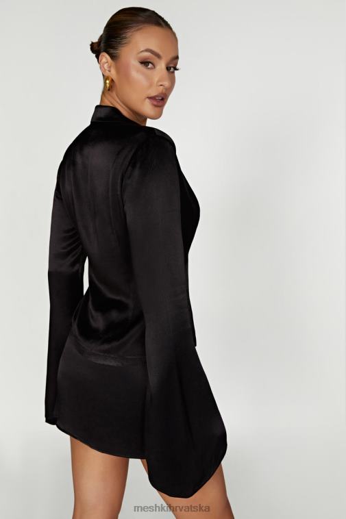 Meshki noa majica dugih rukava s ovratnikom XH4NH898 odjeća crno