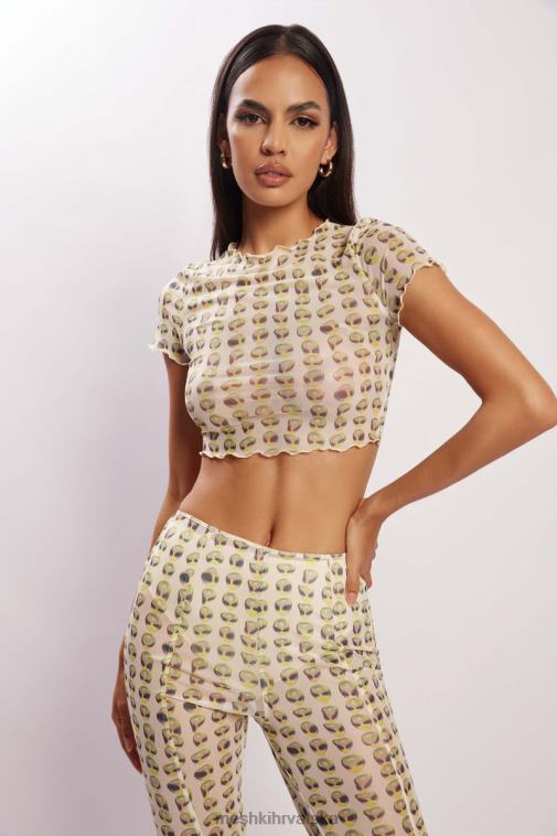 Meshki nora mrežasta majica kratkih rukava XH4NH1138 odjeća vanzemaljski ispis