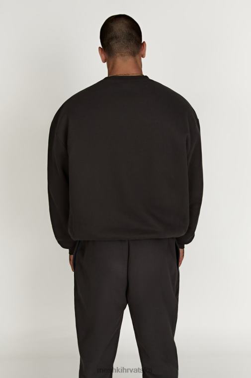 Meshki phoenix veliki džemper s okruglim izrezom XH4NH809 odjeća sumrak crn