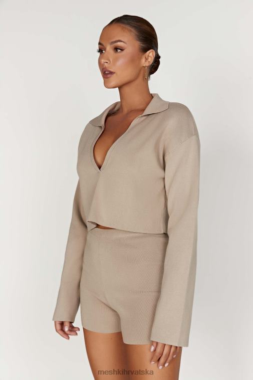 Meshki pleteni džemper s lennox ovratnikom XH4NH893 odjeća tupe