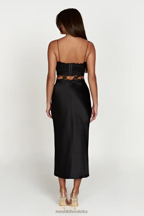 Meshki anika micro crop top s čipkom XH4NH1033 odjeća crno