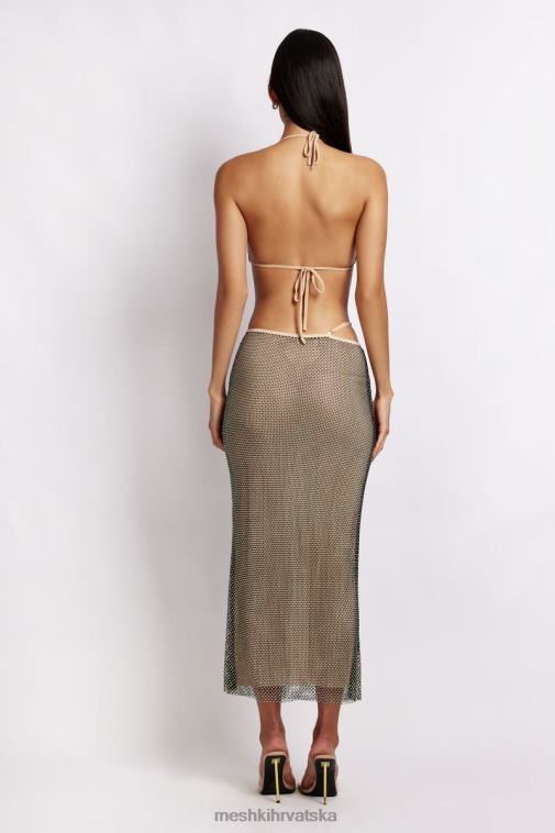 Meshki casey mesh diamante ular crop XH4NH983 odjeća prelijevajuća crna