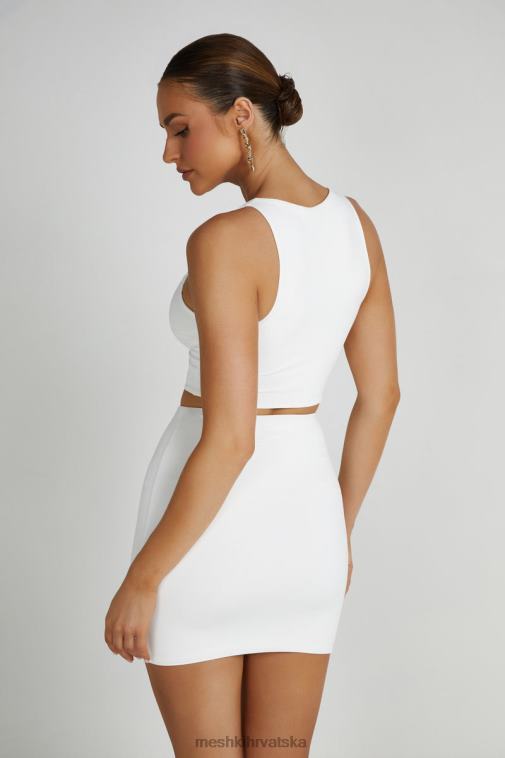 Meshki chloe izrezani kratki top XH4NH792 odjeća bijela