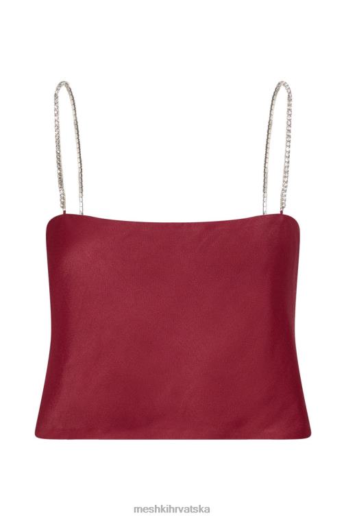 Meshki dayana kratki top ravnog kroja XH4NH1173 odjeća vino