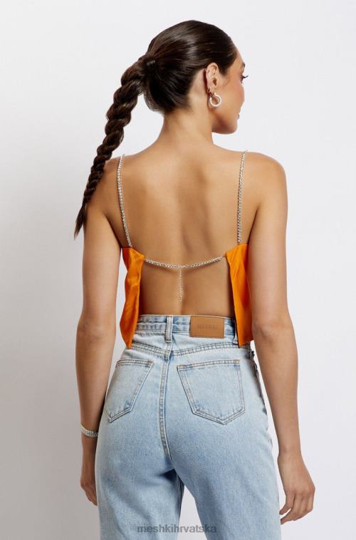 Meshki dayana kratki top ravnog kroja XH4NH1175 odjeća mandarinski