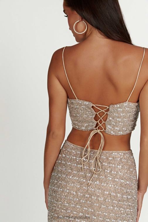 Meshki eva ukrašeni crop top XH4NH894 odjeća srebro