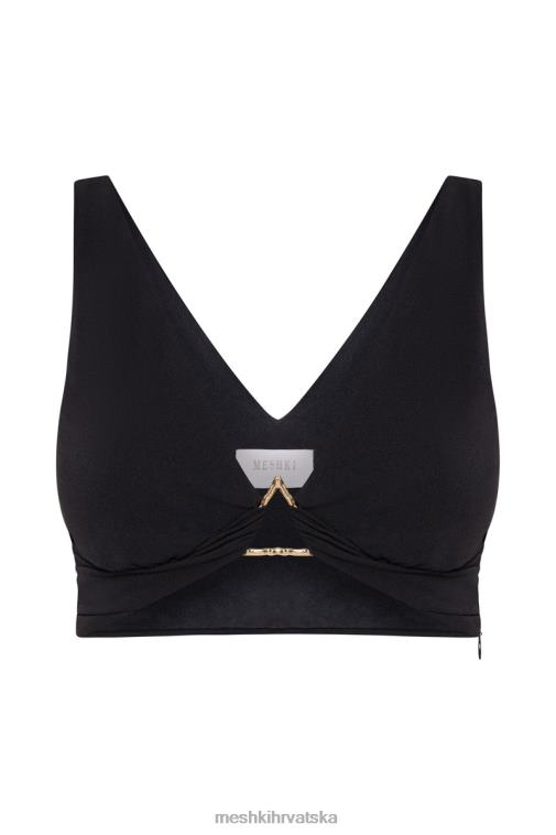 Meshki jacqui triangle hardware crop top XH4NH1136 odjeća crno