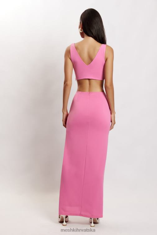 Meshki jacqui triangle hardware crop top XH4NH1185 odjeća ružičasta