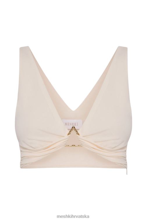 Meshki jacqui triangle hardware crop top XH4NH1196 odjeća kost