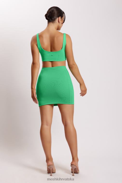 Meshki jemma super kratki top s širokim izrezom XH4NH1162 odjeća svijetlo zeleno