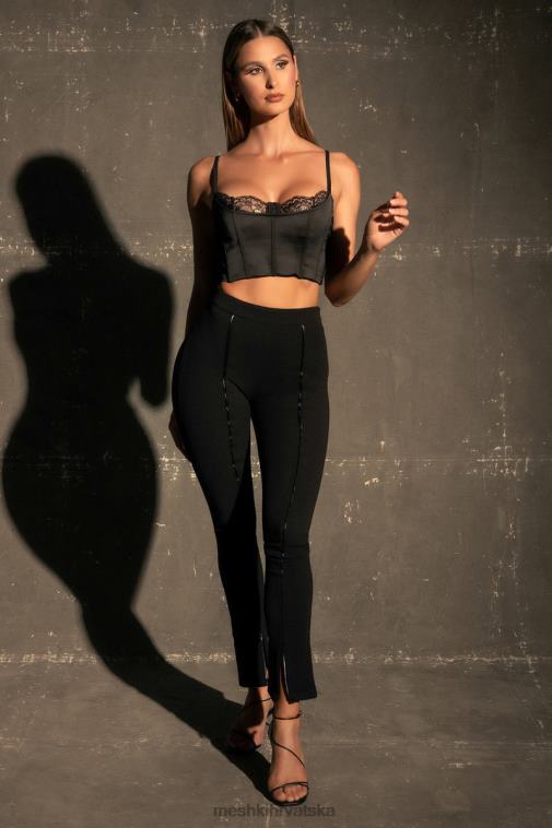 Meshki kratke majice od jezerske čipke XH4NH901 odjeća crno