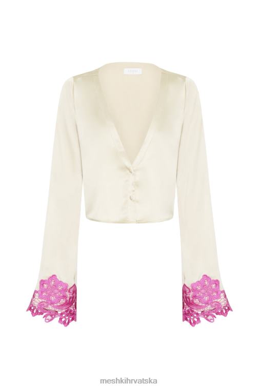 Meshki kratki top s niamh širokim rukavima i čipkom XH4NH1005 odjeća gola