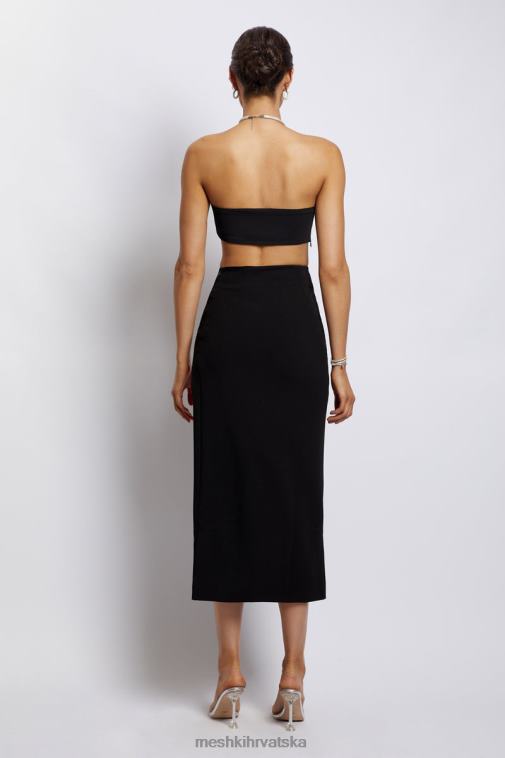 Meshki lea diamante lanac halter ovratnik kratki top XH4NH1132 odjeća crno