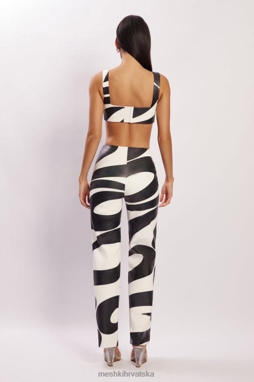 Meshki mahla umjetna koža s četvrtastim vratom XH4NH942 odjeća vrtložni ispis