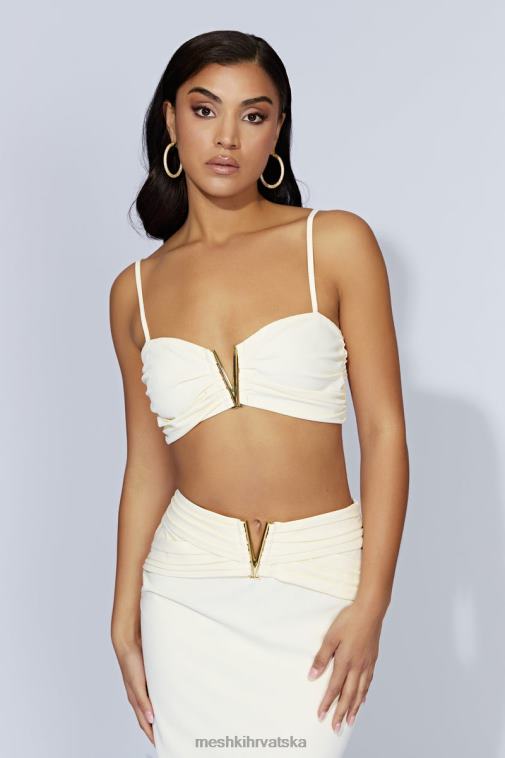 Meshki maryse v-hardware crop top XH4NH1144 odjeća kost