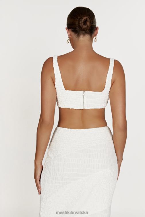 Meshki nyah skraćeni top s teksturom XH4NH900 odjeća bijela