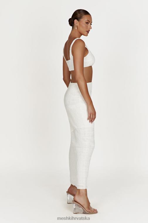 Meshki nyah skraćeni top s teksturom XH4NH900 odjeća bijela