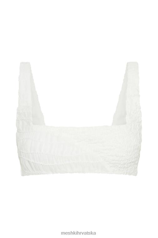 Meshki nyah skraćeni top s teksturom XH4NH900 odjeća bijela