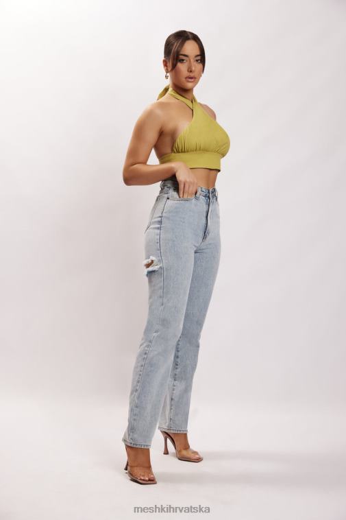 Meshki pajper halter neck laneni kratki top XH4NH1128 odjeća jabuka