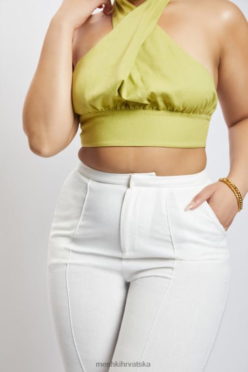 Meshki pajper halter neck laneni kratki top XH4NH1128 odjeća jabuka