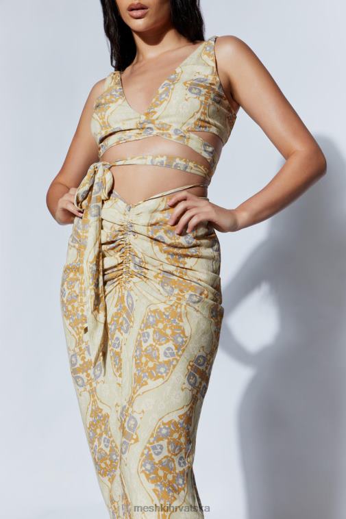 Meshki ramona funkcionalni skraćeni top s omotom XH4NH1127 odjeća perzijski ispis