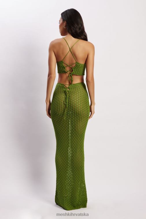 Meshki rosella heklani crop top XH4NH1187 odjeća zelena