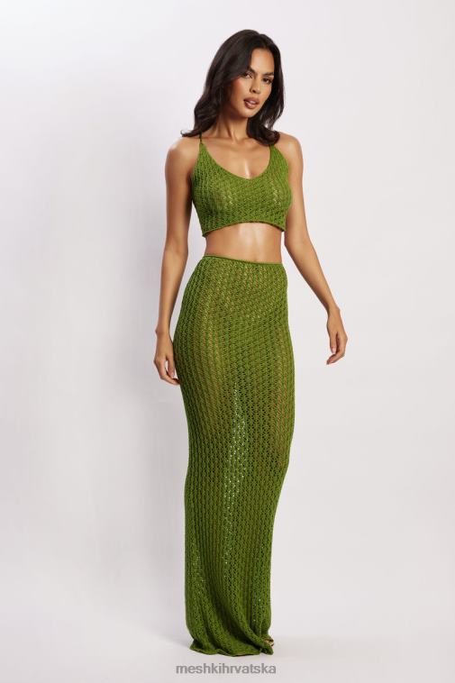 Meshki rosella heklani crop top XH4NH1187 odjeća zelena