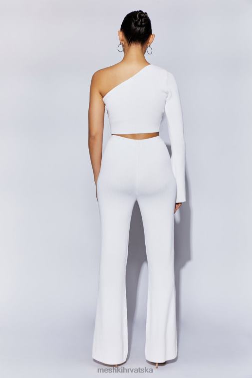 Meshki rue kratki top s širokim rukavima na jednom ramenu XH4NH974 odjeća bijela