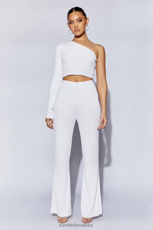 Meshki rue kratki top s širokim rukavima na jednom ramenu XH4NH974 odjeća bijela