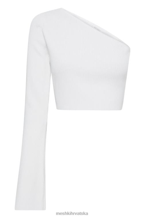 Meshki rue kratki top s širokim rukavima na jednom ramenu XH4NH974 odjeća bijela