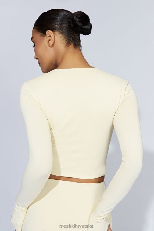 Meshki skraćeni top dugih rukava estelle XH4NH1067 odjeća krema