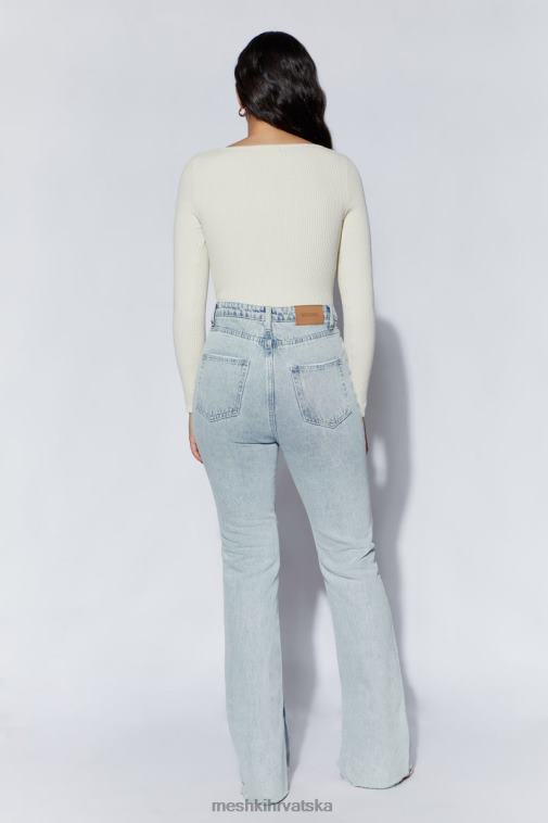 Meshki Rinna bodi s okruglim izrezom od recikliranog pletiva XH4NH1222 odjeća krema