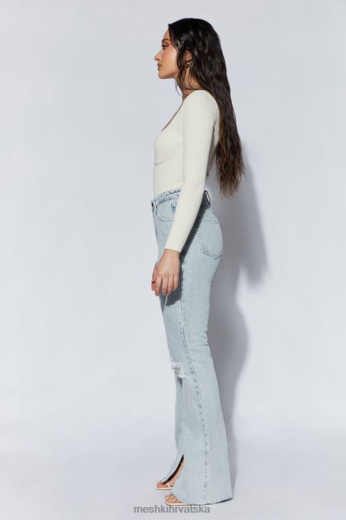 Meshki Rinna bodi s okruglim izrezom od recikliranog pletiva XH4NH1222 odjeća krema