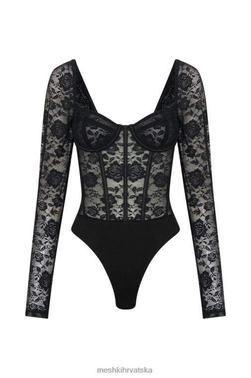 Meshki bodi od cheryl čipke XH4NH923 odjeća crno